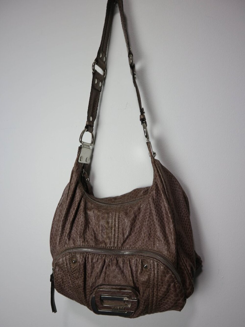 Vintage Guess Snakeskin Y2K Brown Crocodile Style Bag 2000s